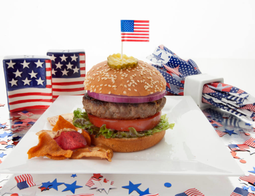 Grilled Hamburgers with Fireworks Coleslaw