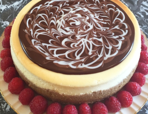 Cheesecake With Marbleized Chocolate Glaze